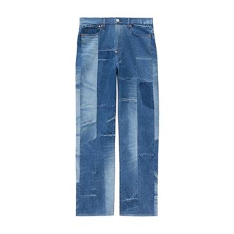 Kenzo Jeans, Heren, Blauw, W31, Denim, Patchwork Denim Jeans