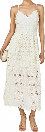 endless rose Lace Midi Dress In White