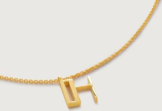 Monica Vinader Gold Initial H Chain Necklace