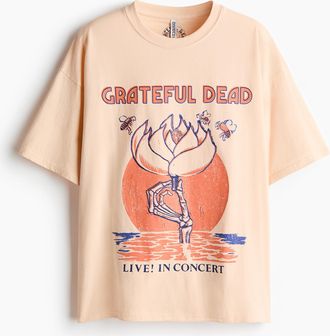 H&M Oversized T-Shirt mit Printmotiv - Orange