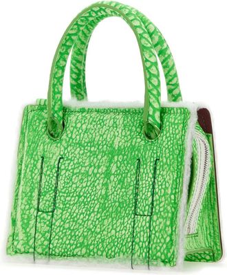 DENTRO Womens Printed Leather Mini Otto Handbag Grainneon Borse A Mano Bag