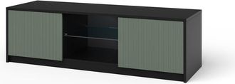 Aquadesign Mueble de tv en melamina y mdf negro/verde salvia