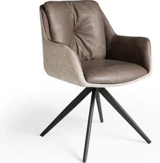 Pondecor Interiorismo Set de 2 butacas giratorias WILSON marr&oacute;n