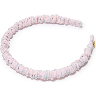 Lele Sadoughi Jessie Ruched Cotton Headband in Blush Mist at Nordstrom