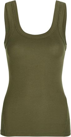 Rag & Bone Rag & Bone Scoop-neck Ribbed Stretch-cotton Tank - Dark Green - S (UK8-10 / S)