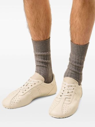 Ami Womens Leather Sneakers - Ivory - Size EU 40