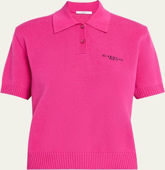 Givenchy Short-Sleeve Cashmere-Wool Polo Shirt