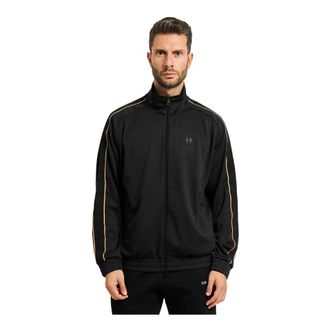 Emporio Armani Hoodies & sweatvesten, Heren, Zwart, M, Polyester, Sweatshirt met mouwbanden