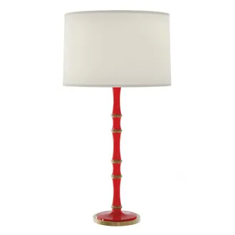 Ballard Designs Iris Table Lamp - Red/Brass - Ballard Designs