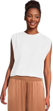 Michael Stars Luca Bubble T-Shirts Womens Clothing White : LG (US 8-10), Cotton