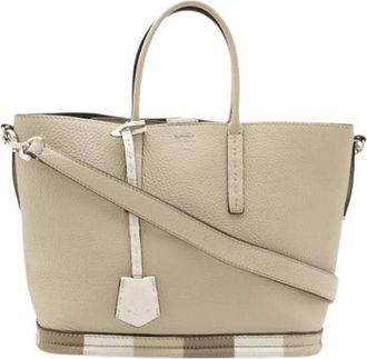 Fendi Pre-owned Tote Bags, female, Beige, Size: ONE SIZE Pre-owned Leather Tote Bag
