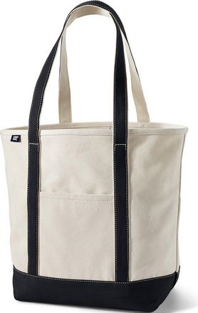 Lands End Lands End Canvas Open Top Tote Bag Regular & Long Handle Carry All - Stylish for Work Travel Beach Errands Great Gift in