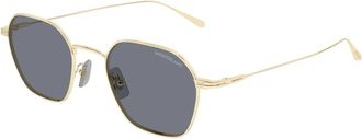 Montblanc Mb 0472S Zonnebril - Heren - Zonnebrillen - Geel - 50 MM - Nylon - Accessoires