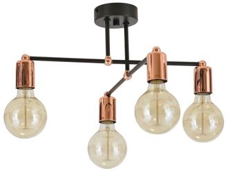 OEM L&aacute;mpara Colgante Edison Moderna Tipo Loft, Color Cobre Y Cromo