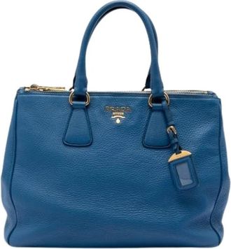 Prada Pre-owned Satchel - Dames - Vintage Handtas - Blauw - ONE Size - Leer - Vintage