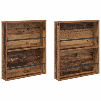 vidaXL Estante De Revistas 2 Pcs Madera Vieja 60 X 12 X 70 Cm Vidaxl
