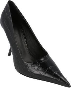 Ferragamo Eva Croc Embossed Leather Pump in Black at Nordstrom Rack, Size 7.5