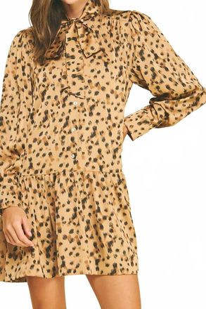 Pinch Design Leopard Mini Dress In Brown