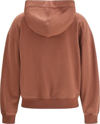 Brunello Cucinelli Womens Hooded Smooth Cotton Sweatshirt With Shiny Zipper Pull Brandy Brown Sweatshirts Sweater