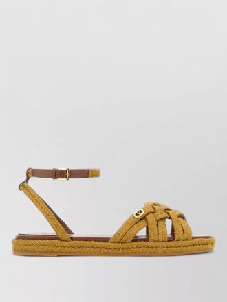 Valentino Garavani vlogo signature raffia sandals ankle strap