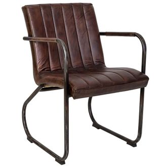 Wanderlust Deco Sill&oacute;n De Cuero Marr&oacute;n 50x56x87h Cm