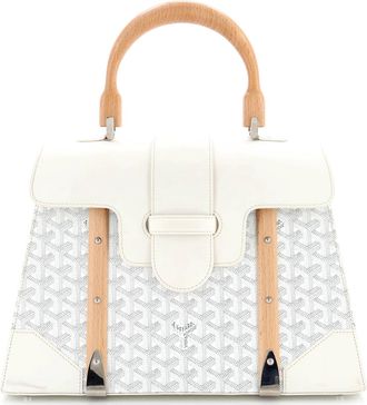 Goyard Saigon Top Handle Bag Coated Canvas with Leather MM