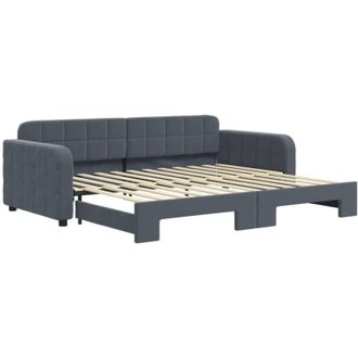 vidaXL Sof&aacute; Cama Nido Terciopelo Gris Oscuro 90x200 Cm Vidaxl
