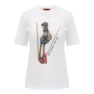 Missoni Camiseta de punto de algod&oacute;n con estampado - Tops - Mujer - Blanco - L