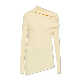 Lisa Yang Round-neck Knitwear, female, Yellow, Size: XS Agie Sweater
