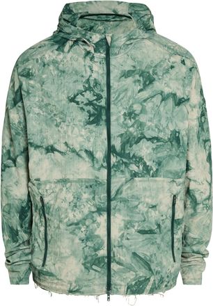 Yohji Yamamoto Printed Hooded Nylon Running Jacket - Green - XL