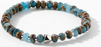 Tateossian Mens Blue jasper bead bracelet