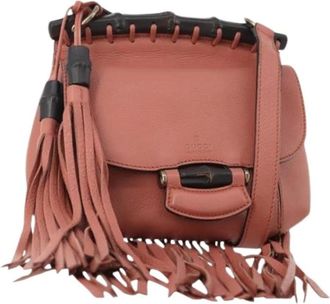 Gucci Pre-owned Cross Body Bags, female, Pink, Size: ONE SIZE Pre-owned Nouveau Fringe Shoulder Bag