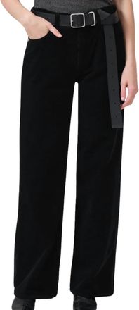 Citizens Of Humanity Womens Annina High Rise Wide Leg Corduroy Pant In Black