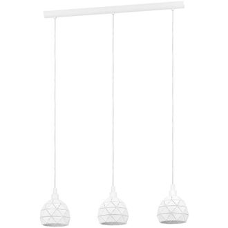 Eglo Eglo - Lampadario a Sospensione Contemporaneo Roccaforte Acciaio Bianco 3 Luci E14