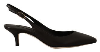 Dolce & Gabbana Leren Slingback Hakken Zwarte Hakken