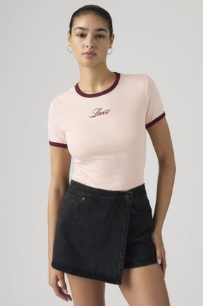 Levi's Camiseta Graphic Rickie - Mujer - XS - Rosa / Cursive Levis Crystal Pink / Tawny Port