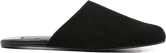 Maneb&igrave; Mules, female, Black, Size: 11 US Suede Leather Slippers