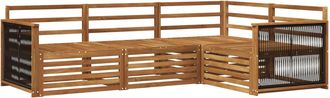 vidaXL Conjunto De Sof&aacute;s De Exterior 4 Uds. Natural Vidaxl
