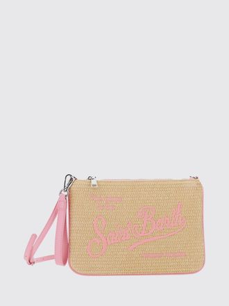 MC2 Saint Barth Pochette Parisienne in rafia con logo ricamato