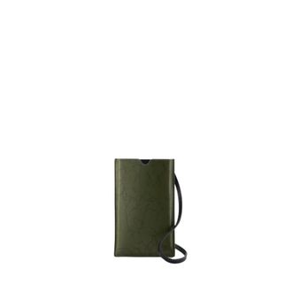 Alexander McQueen Alexander McQueen, Phone Accessories, male, Green, Size: ONE SIZE Khaki Nylon Phone Holder Crossbody