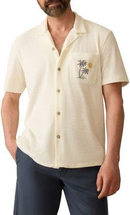 Faherty Cabana Terry Cloth Camp Shirt in South Sand Beach at Nordstrom Rack, Size Xx-Large