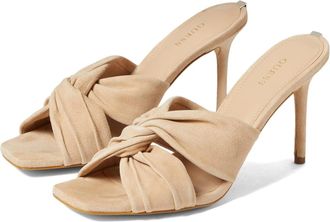 Guess Daiva GWDAIVA2 Sandals Womens Tan Knotted Suede Slip-On Mule JOBB1372