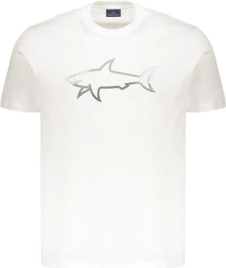 Paul & Shark T-shirt in cotone con stampa riflettente - Bianco