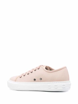 Ferragamo Logo-Embossed Canvas Sneaker - Pink