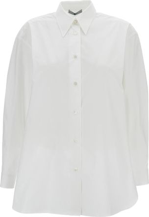 Dusan White Cotton Shirt with Pointed Collar
