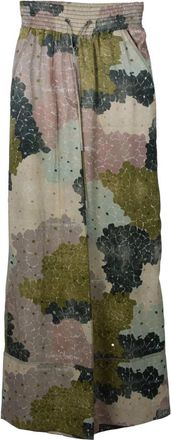 Off-white Groene Camo Cargo Pyjama Wijde Broek - Dames - Wijde Broeken - Veelkleurig - XS - Katoen - Broeken