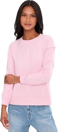 Mod-o-doc Long Sleeve Seamed Boxy Sweatshirt Womens Sweatshirt Pearly Pink : LG (US 12-14), Cotton