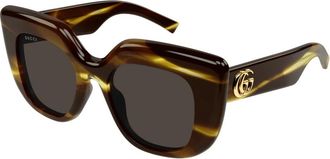Gucci Oversized Butterfly Zonnebril - Dames - Zonnebrillen - Bruin - 50 MM - Accessoires