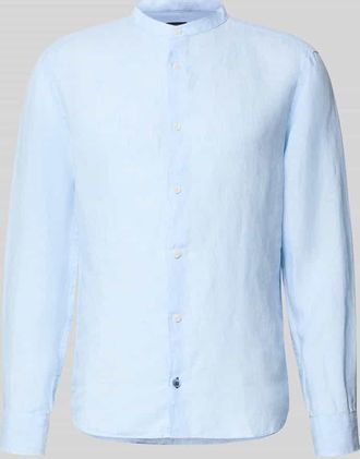 Olymp Level 5 Slim Fit Leinenhemd aus reinen Leinen mit Stehkragen in Hellblau, Gr&ouml;&szlig;e XXL