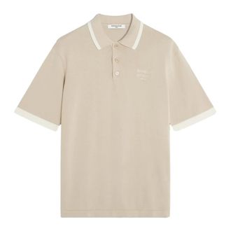 Maison Kitsun&eacute; Polo Shirts, male, Pink, Size: S Cotton Knitted Comfort Polo